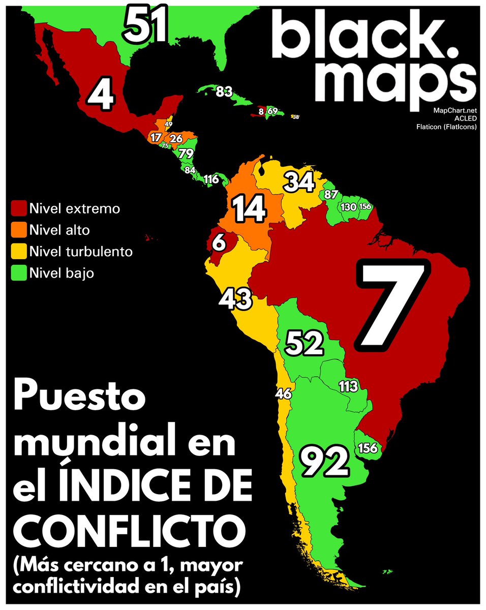 maps_black's tweet photo. Puesto mundial en el Índice de Conflicto https://t.co/Qfd9iF3Mwp