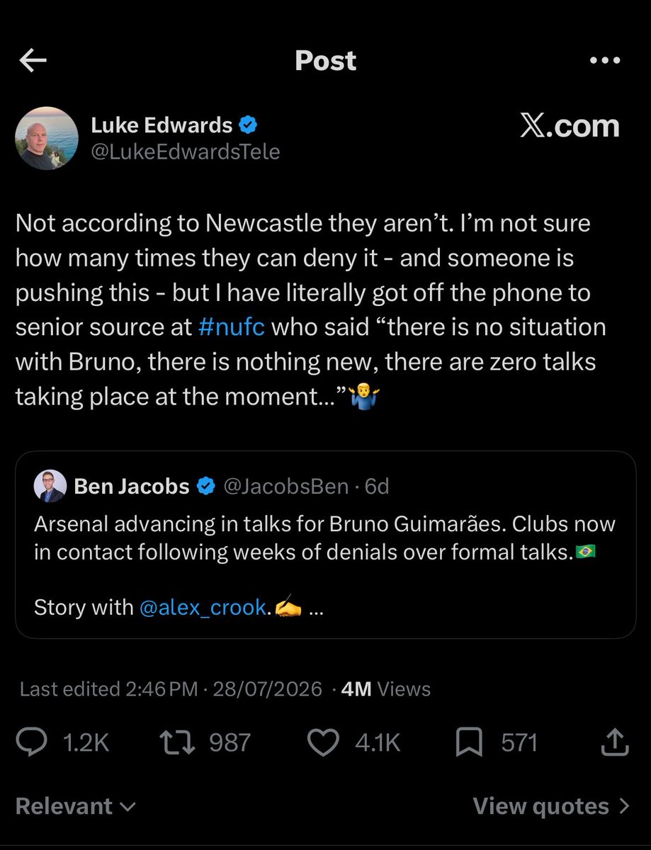 DiaaUTD's tweet photo. مصادر نيوكاسل : 

ايزاك ليس للبيع
تونالي ليس للبيع
برونو غيماريش ليس للبيع

في الاخبر كلهم تم بيعهم 
خبر دوغلاس عن ان نيوكاسل لن يبيع هال لا يعني اي شي كل لاعب وعنده سعره. 👍 https://t.co/ynQUZ8uAUY