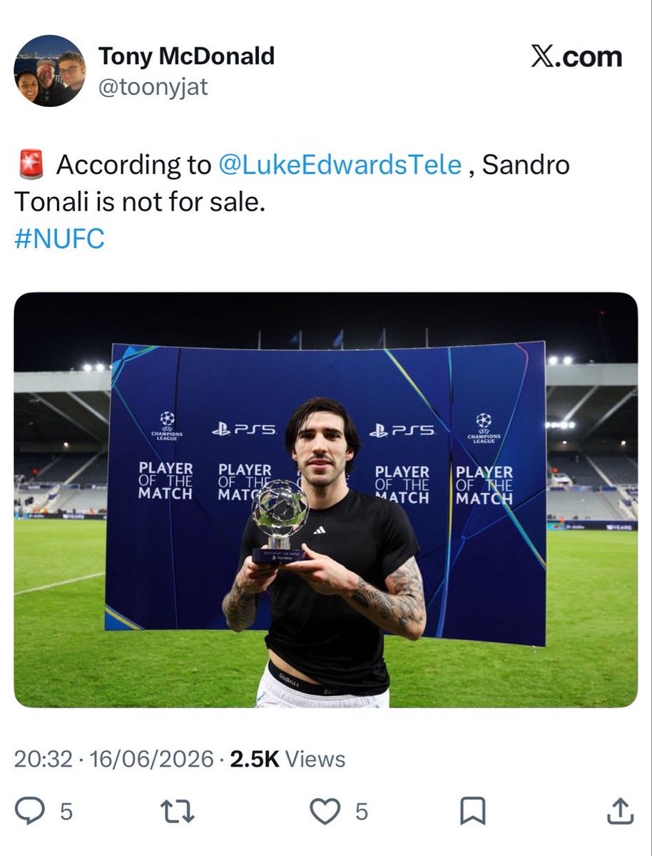 DiaaUTD's tweet photo. مصادر نيوكاسل : 

ايزاك ليس للبيع
تونالي ليس للبيع
برونو غيماريش ليس للبيع

في الاخبر كلهم تم بيعهم 
خبر دوغلاس عن ان نيوكاسل لن يبيع هال لا يعني اي شي كل لاعب وعنده سعره. 👍 https://t.co/ynQUZ8uAUY