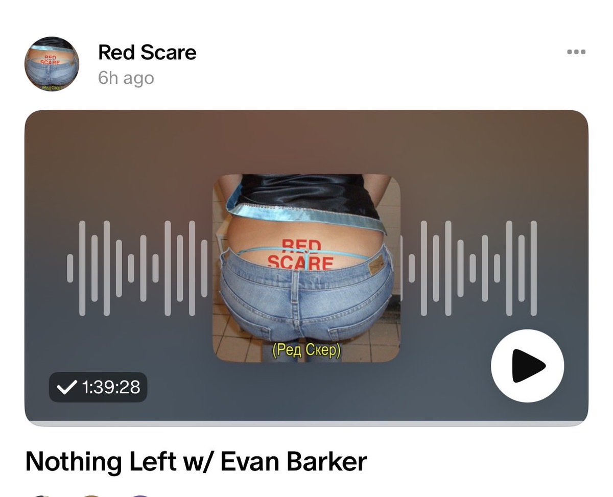 evanwch's tweet photo. I was on Red Scare, the podcast I used to listen to when I worked in progressive politics (in secret) as therapy. It’s out now https://t.co/2UuMjWjng2