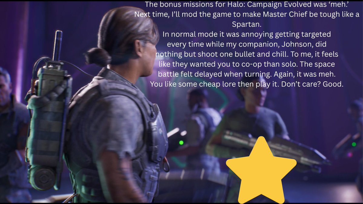 OldTurtleChilli's tweet photo. Halo Campaign Evolved bonus missions were just meh. 3 hours only it took me on normal mode. Hope they fix Johnson unless it's done on purpose to make him do nothing at all. https://t.co/ZM79ZHObzF