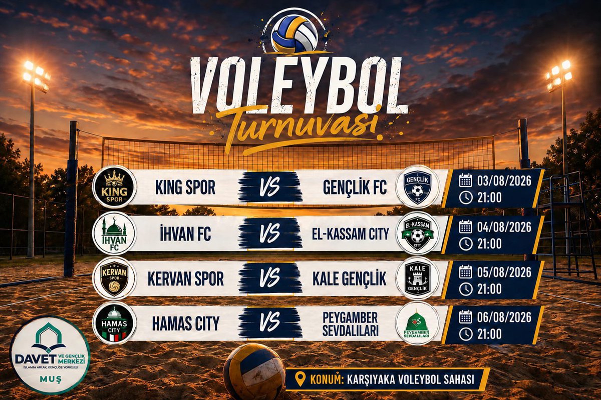 49DavetVeGenclk's tweet photo. #Voleybol Turnuvası Başlıyor 🏐⛹️

Muş Davet ve Gençlik Merkezi olarak Düzenlenen voleybol turnuvasına tüm genç kardeşlerimizi bekleriz...

#voleybol
#muşdavetvegençlik
#turnuva https://t.co/KSSVIP6TuQ