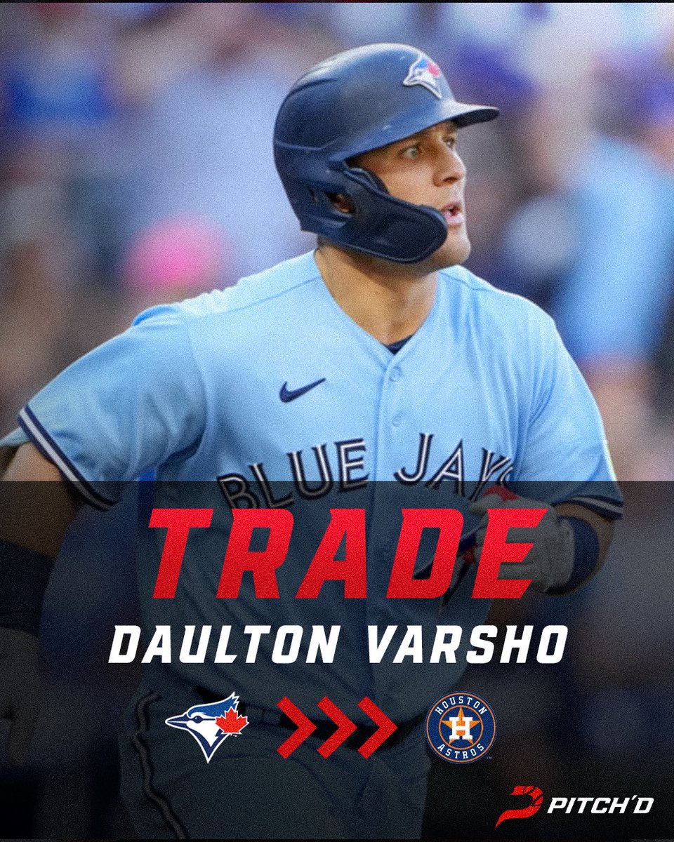 PITCHD_'s tweet photo. The Houston Astros are finalizing a deal to acquire center fielder Daulton Varsho from the Toronto Blue Jays https://t.co/p2MRjiaJmS
