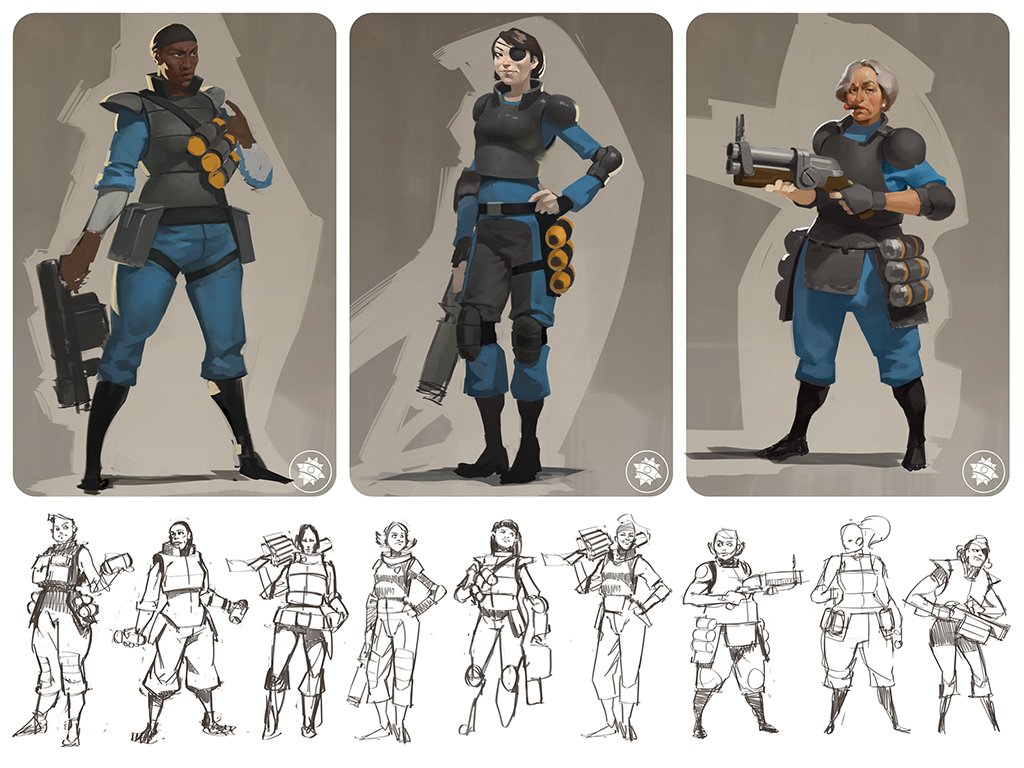 engispy's tweet photo. Alternate TF2 Female Lineup (From Valve Archive, Mini 🧵) https://t.co/z53qWIQxPa