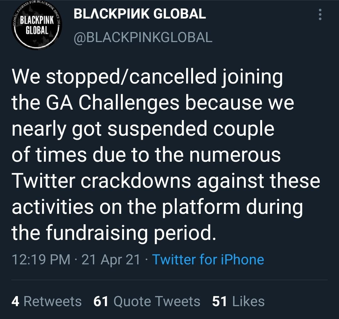 TrikruLexaWoods's tweet photo. - Was one of the fanbases who wanted an Ice Cream re-do
- When it was Lisa's turn to debut as a soloist, they suddenly stopped doing GA challenges.
- When it comes to Lisa-related hashtags, suddenly their scheduled tweets forgot to send.

It has been happening even back then. https://t.co/AEivzmTFs2