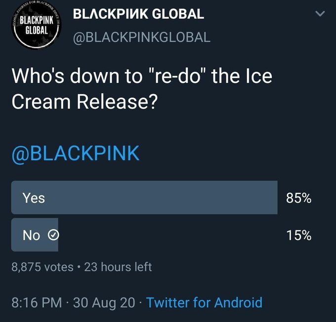 TrikruLexaWoods's tweet photo. - Was one of the fanbases who wanted an Ice Cream re-do
- When it was Lisa's turn to debut as a soloist, they suddenly stopped doing GA challenges.
- When it comes to Lisa-related hashtags, suddenly their scheduled tweets forgot to send.

It has been happening even back then. https://t.co/AEivzmTFs2
