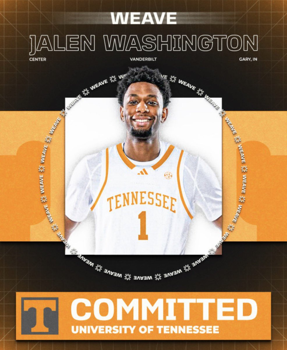 WEAVE's tweet photo. Together with Jalen Washington we are excited to announce his commitment to the University of Tennessee. #WEAVE 🧶 https://t.co/QPP8D9dVgj