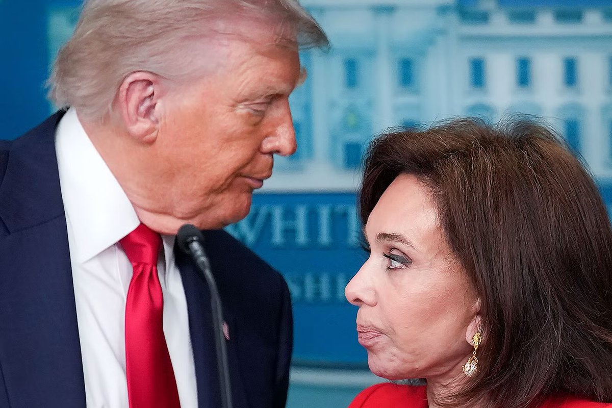 RpsAgainstTrump's tweet photo. JUST IN: Trump is considering firing Jeanine Pirro after she dropped charges against a man falsely accused of vandalizing the Lincoln Memorial Reflecting Pool, two sources told CNN.

Trump is “furious” with Pirro, one source said, telling CNN that he fumed about her all weekend. 

Based on his criticism of her, the source added, it’s “highly likely she’s removed from her job.”