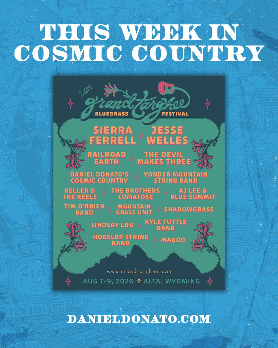 danieljdonato's tweet photo. 🛣️ This week along The Lost Highway… 

✨We’re at Pine Creek Lodge in gorgeous Livingston, MT; The Remington Bar in Whitefish, MT; Grand Targhee Bluegrass Festival in Alta, WY and the Eagle River Jamboree in Eagle, CO https://t.co/twrY0IK7IY