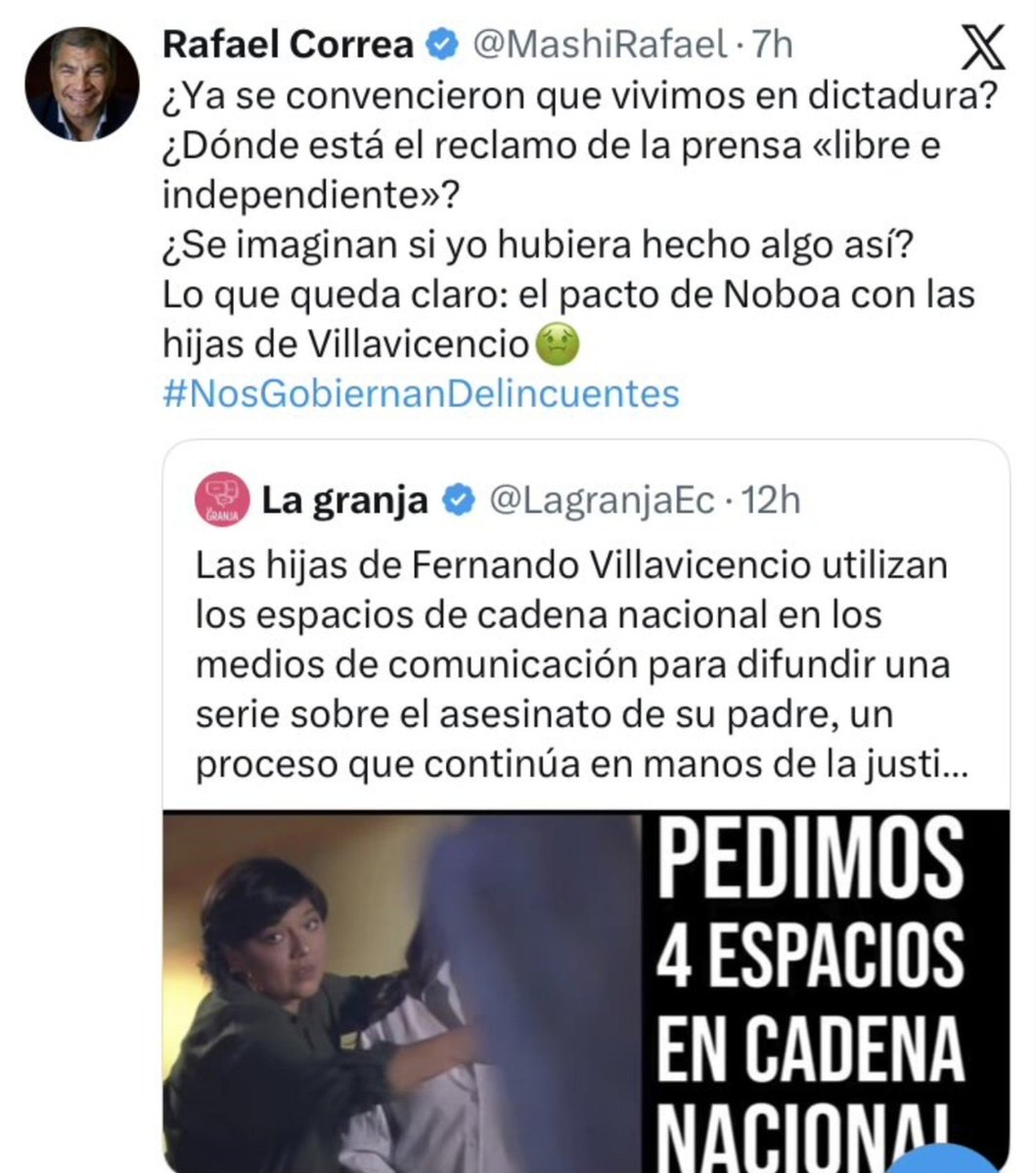 UnaTalMaka_'s tweet photo. ¿Cuál pacto miserable? ¿Dictadura?
Anda a un psiquiatra, enfermo hijo de puta.

Que el correísmo y su líder estén como perras en celo porque las hijas de Villavicencio exponen sus investigaciones solo demuestra una cosa:
#LosAsesinosSiempreFueronEllos https://t.co/1VKTcclrPe