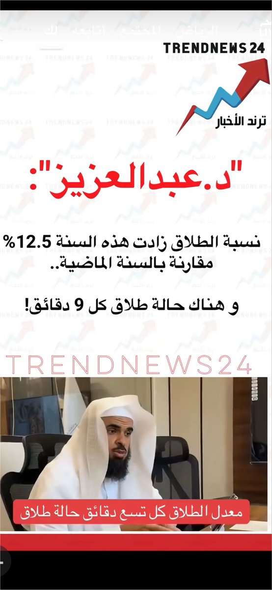 AbdulahAlswail4's tweet photo. مصيبة وكارثة حالة طلاق كل 9 دقائق اجل كما في الساعة وكم باليوم من حالة طلاق 

يجب على #وزارة_العدل تشكيل لجنة خاصة بدراسة الأسباب وعلاجها لأن القضية اصبحت ظاهرة وحتى لا تتفاقم 

الطلاق الكبير في دولة مسلمة ليس كالدولة الكافرة الغربية لأنه سيؤثر على عدد السكان المحلي بنسبة كبيرة. https://t.co/mXfYdI9O0R