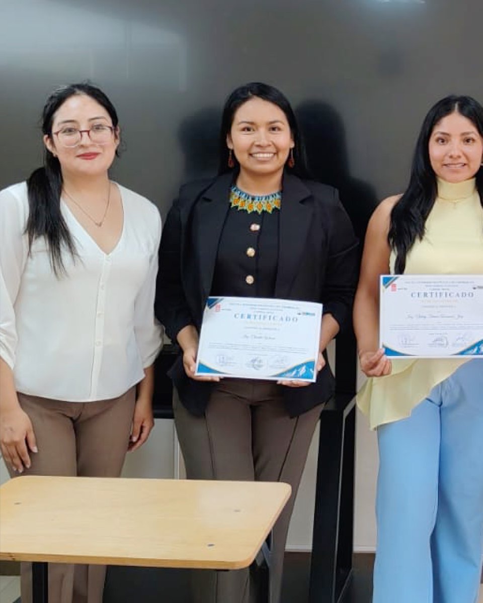 WimEcuador's tweet photo. Celebramos la participación activa de nuestras becarias, Nathaly Awanash y Estefany Estrella, en el proceso de acreditación internacional EUR-ACE® para la carrera de Ingeniería en Minas. Ambas, reconocidas como mejores graduadas

#WIMEcuador #BecasWIM #ExcelenciaAcadémica https://t.co/GFQj459Bzh