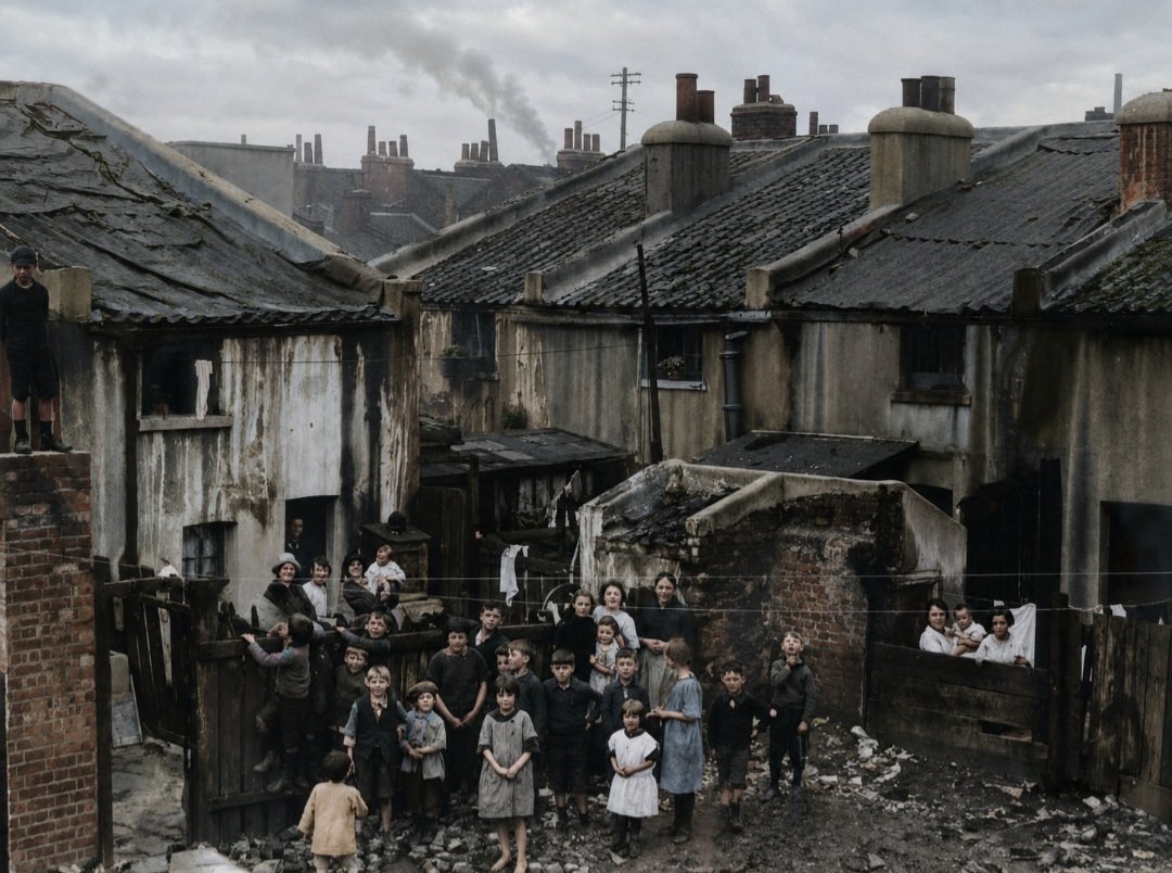 Englishremnant's tweet photo. Working-class Britons had it harder than slaves on the average American plantation.

Children as young as nine were forced to work twelve or thirteen hours a day, sometimes longer, with barely enough time to eat. Those who slowed through exhaustion were beaten with straps or struck with machinery rollers. Many were physically broken before reaching adulthood, while mill owners simply threw them aside and replaced them with another desperate child.

A plantation owner had paid money for his labourers and therefore had a financial interest in keeping them fed, housed, alive and capable of working. A British industrialist did not own his workers and had invested nothing in them. He could work a man, woman or child into sickness, injury or an early grave, dismiss them and replace them the following morning.

Plantation labour was often carried out in the open air and natural light. British workers spent twelve-hour shifts trapped underground or inside mills, foundries and potteries, breathing coal smoke, cotton dust, silica, soot, metal particles and poisonous fumes. Miners crawled through cramped tunnels beneath the earth; potters slowly destroyed their lungs with clay and lead dust; steelworkers faced furnaces hot enough to scorch the flesh; dockers broke their bodies carrying crushing loads in all weather.

There was no fresh air, no safety equipment, no compensation and often no escape from the machinery until the shift ended. Men were burned, crushed, blinded, poisoned or buried alive. Children lost fingers and limbs in exposed gears and belts. Those who survived were commonly worn out before middle age.

The plantation slave was valuable property. The British labourer was disposable.

Industrial Britain was built on the backs of working-class men, women and children whose lives were consumed for profit and then largely forgotten. They had it  tougher and much harsher than the average slave in America and the Caribbean who had it rather easy in comparison.  🏴󠁧󠁢󠁥󠁮󠁧󠁿