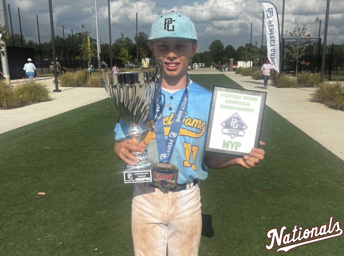 tpanationals's tweet photo. Check out our Nationals representing TPA at the PG All-State Games‼️

11u Primes Emerson Reifenberger won Tourney MVP going 7-10 with 2 2B, 2 HR &amp; 9 RBI💥

10u Elites Cooper Johnson getting some innings in at 3B during the event‼️

#NatsOnTop | #OakleyPrizm | #UADugout https://t.co/P2ngfnCa3s