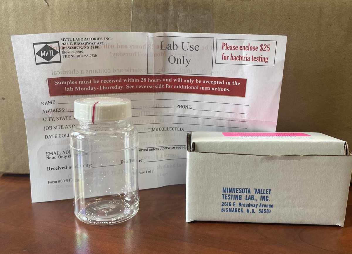 LoganCountyExt's tweet photo. Our office just got a fresh supply of water testing kits.  This kit will test for certain types of bacteria in drinking water.  The kit is free from our office; you just have to pay $25 for testing.  Here until they are gone. https://t.co/iXDZELn3lU