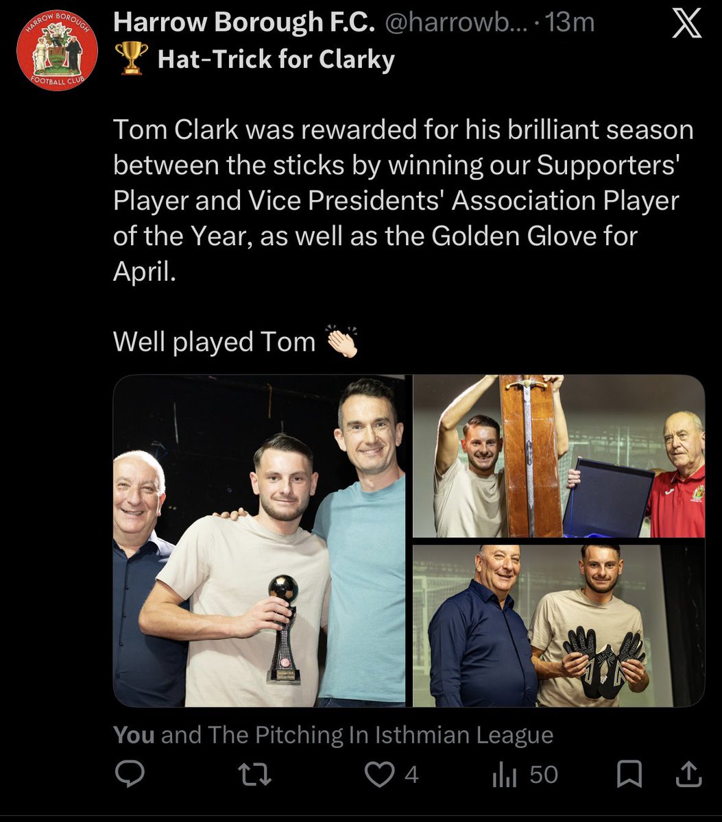 tomgk1clark's tweet photo. After some thought I've decided it's time for me to move on from @harrowboroughlive.

I just want to say a huge thank you to everyone at the club and @CartsWL80,my teammates, coaches, volunteers, supporters, and everyone behind the scenes. I had an incredible season with friendships, and moments though out last year like the night in kings Lynn and ending the season with supporters and chairman’s award these will live with me forever 
Wishing the club nothing but success for the future. Thank you ❤️⚽

Let’s see where we end up 📞📞📞