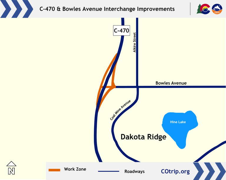 ColoradoDOT's tweet photo. #CDOT #News: CDOT to begin improvements project at #C470 and Bowles Avenue Interchange. Motorists can expect various lane and shoulder closures within the work zone.
📰https://t.co/ldka3SC4LV
#KnowBeforeYouGo #SlowfortheConeZone https://t.co/yxaFmMLInC