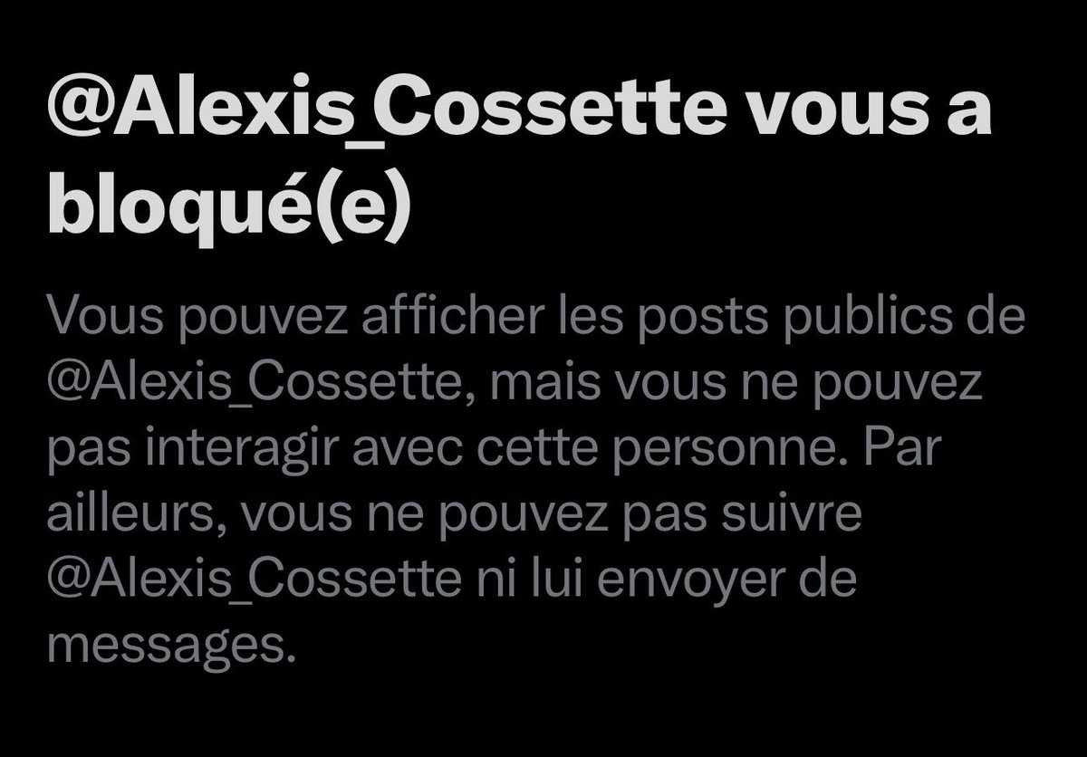 camille_moscow's tweet photo. ALEXIS COSSETTE A CRAQUÉ
Le grand analyste de « Trumpologie » vient de me bloquer.
Apparemment, même les plus fervents dévots de l’ Orange Man supportent mal qu’on ne genuflexe pas assez fort. https://t.co/nuo0lGbFTL