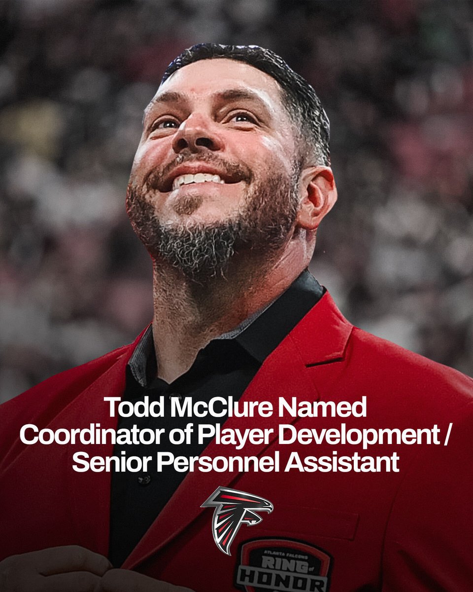 AtlantaFalcons's tweet photo. New to the front office, @ToddMcclure62! 

https://t.co/7aqeDjx8DC https://t.co/DQzmRyofVw