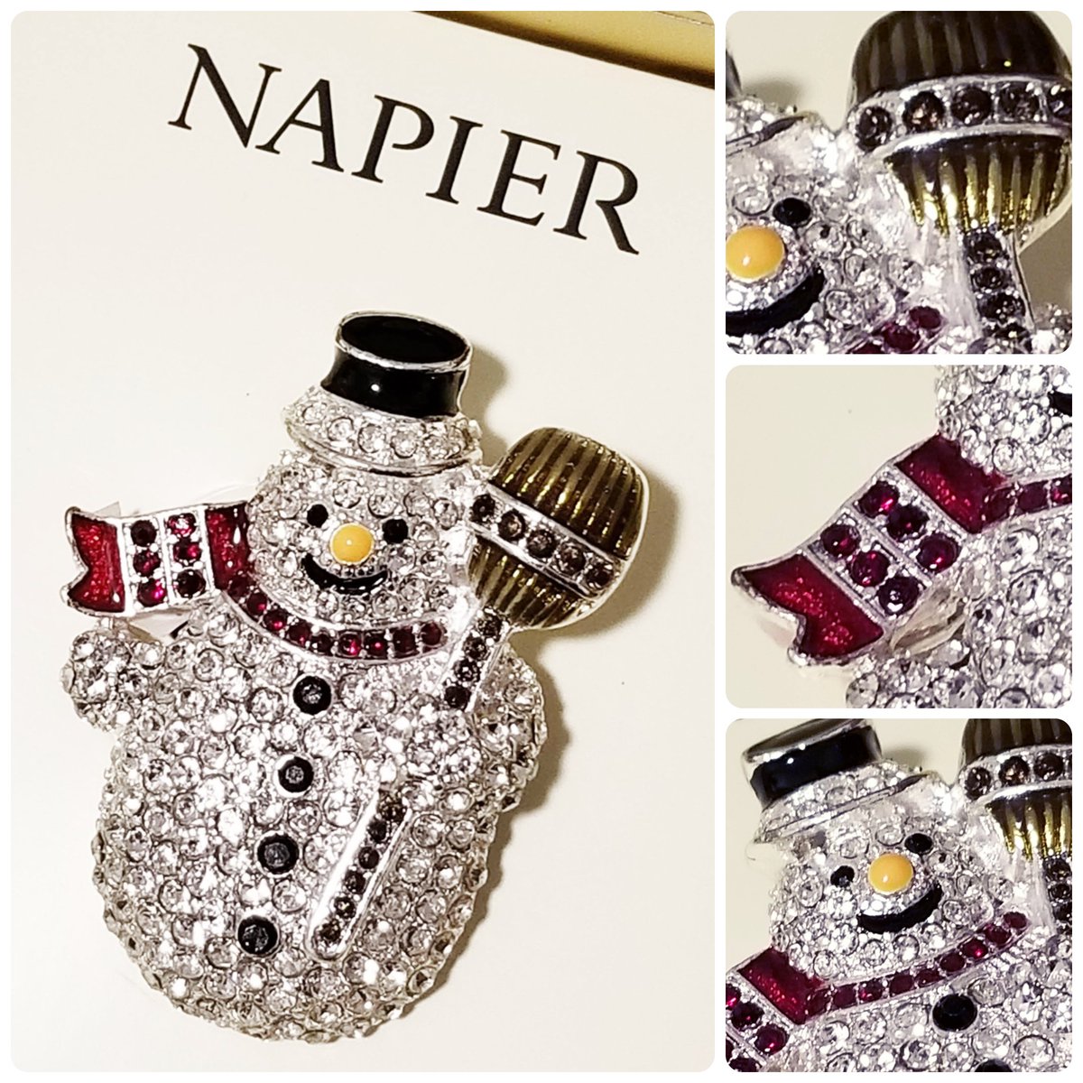 TeriE's tweet photo. GLITZY #SNOWMAN Pave #Rhinestone & Enamel #Brooch created by #Napier NEW NIB NWT
https://t.co/Wz46zac2Pa
#giftideas #holidaygiftideas #snowmanjewelry #broochesandpins #broochoftheday #broochaddict #accessorize #winterfashion #accessoryoftheday #snowmanlove #pavecrystals #pins https://t.co/YflURr1riY