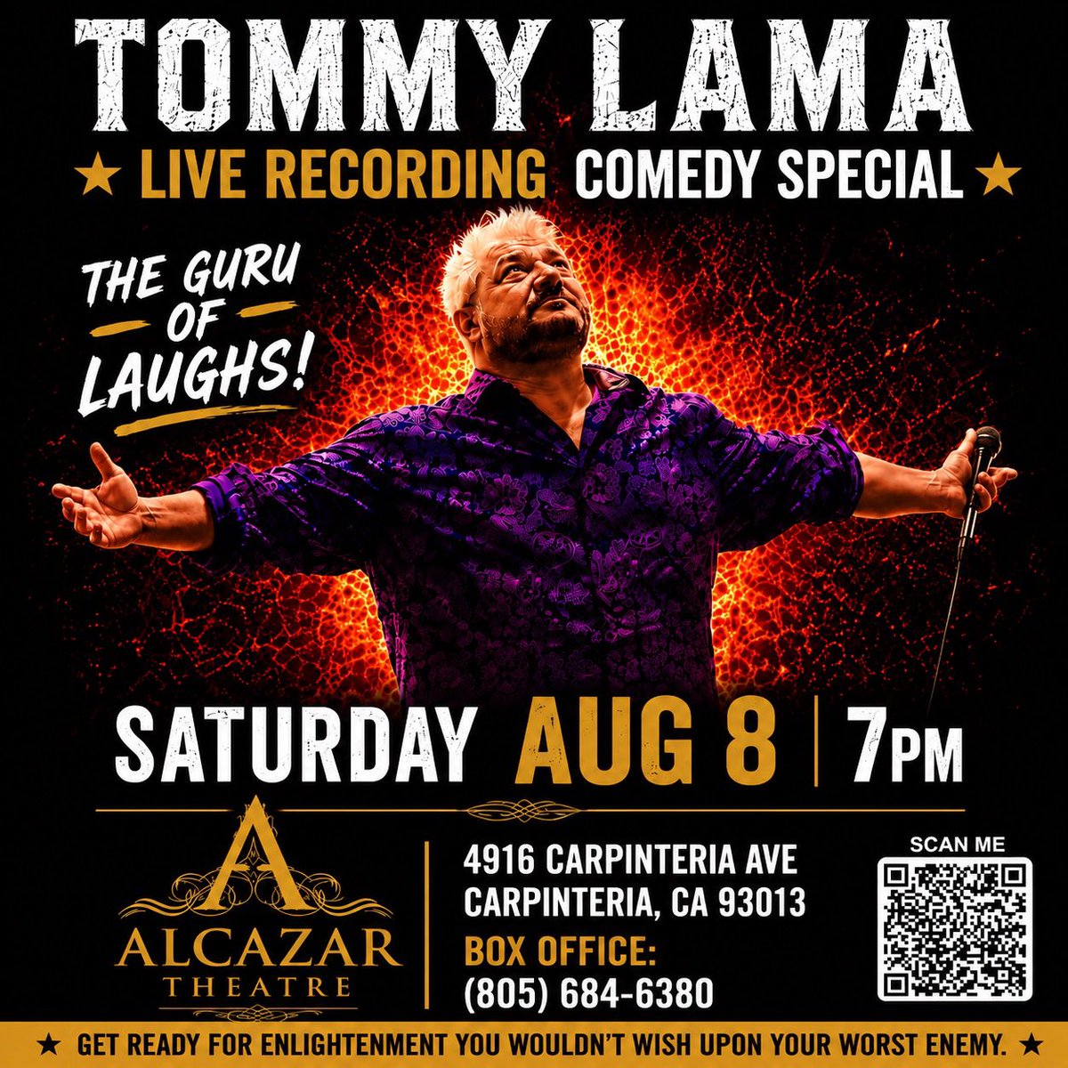 tommysavitt's tweet photo. THE ANTI-FIESTA: Tommy Lama live in Carpinteria @alcazartheatre #santabarbara #carpinteria #standupcomedyspecial https://t.co/VCx9PZDLsz https://t.co/jqOmkBSx32
