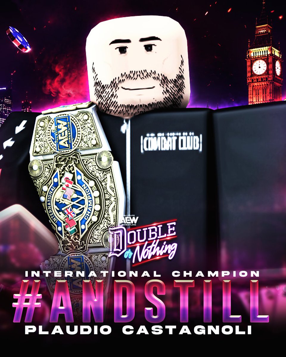 AEWonAKSports's tweet photo. #ANDSTILL AEW International Champion...
@iblameptr defeats #VloneSosa, #UJF, #KobeDevouron, #LuchiXtreme & #GhostHathaway in a #OnslaughtMatch to retain the AEW International Championship.