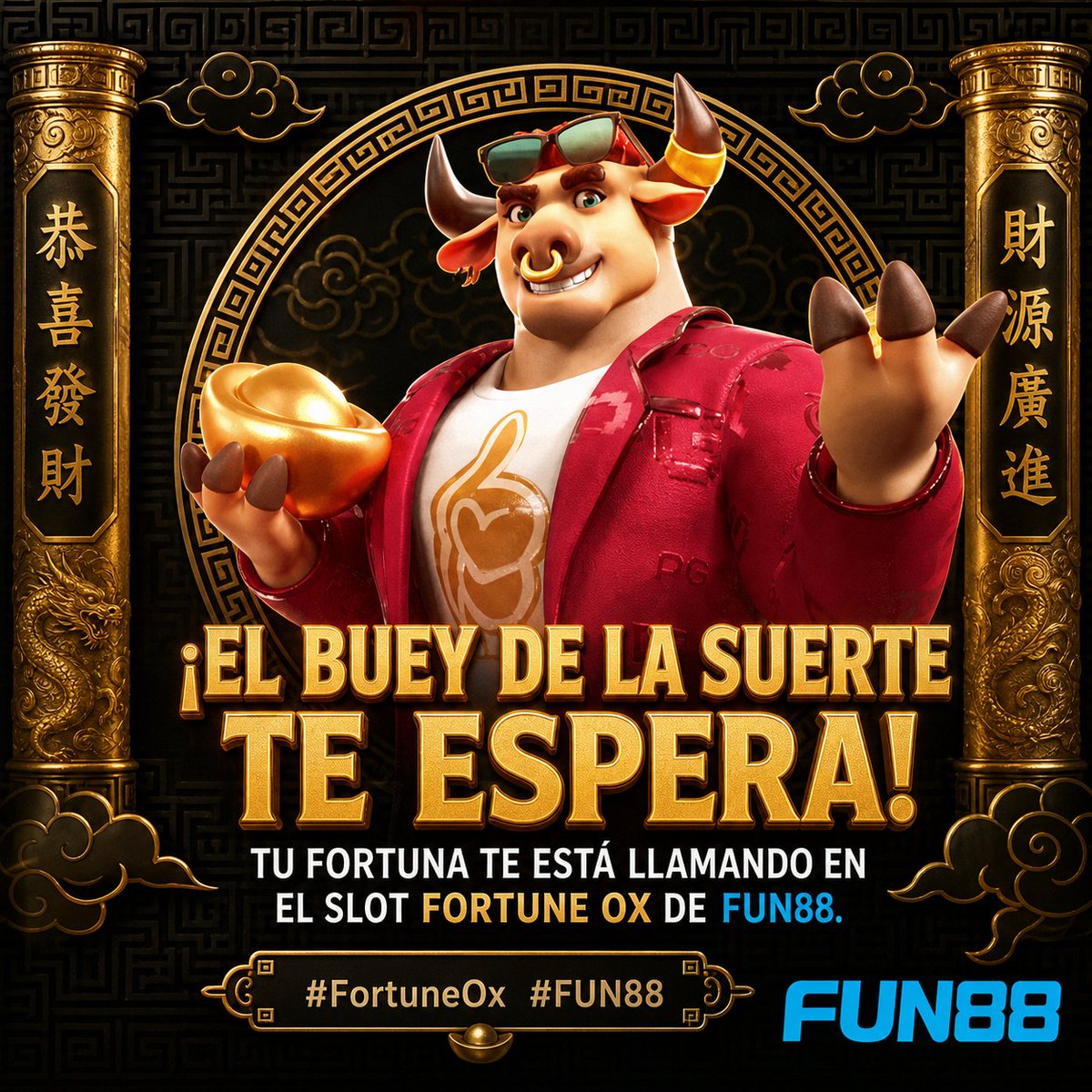 fun88ecuador's tweet photo. 🐂💪 ¡Demuestra la fuerza de tu suerte y ve por todo!

📲 ¡Únete ahora con el link de nuestro perfil!

#FortuneOx #FUN88 #FUN88Ecuador #CasinoEcuador #JuegosDeAzar #Slots https://t.co/A7LzJz4p8Z