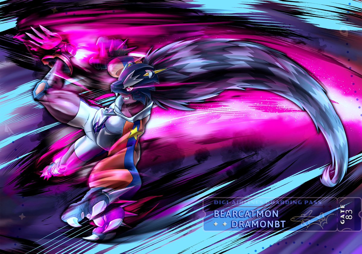 DramonBT's tweet photo. Hi! I'm back—Happy Odaiba Memorial Day! 🎉

Here are my entries for this fanzine:
Lilithmon X &amp; BearCatmon!

Be sure to check out all the amazing entries from the many talented artists! https://t.co/jkT4KgpE8h