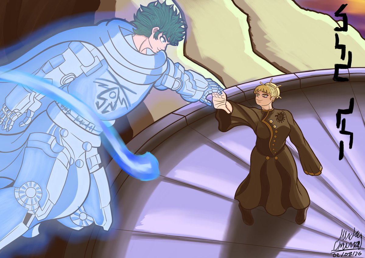 raesium's tweet photo. #Izutogaweek2026
#MidoriyaIzuku
#TogaHimiko

Day two: Alternate Reality 

"In a planet of storms and many mysteries, two souls met... Windrunner and a Lightweaver, Izuku and Himiko. Decided to withstand every storm that came... Together"

(An AU settled in Roshar, from TSLA) https://t.co/ImH65p3PEw