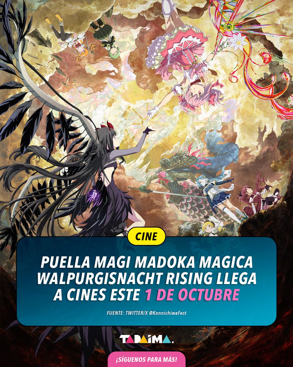 TadaimaMx's tweet photo. ¡Piensa en tus mejores excusas porque las vas a necesitar! Se vienen las semanas más mágicas del año con 𝗠𝗮𝗱𝗼𝗸𝗮 𝗠𝗮𝗴𝗶𝗰𝗮 gracias a @KonnichiwaFest. 💎🪄🎀

El regreso de una de las sagas más épicas del género de chicas mágicas está por llegar a cines y aquí te contamos todos los detalles... 🧵