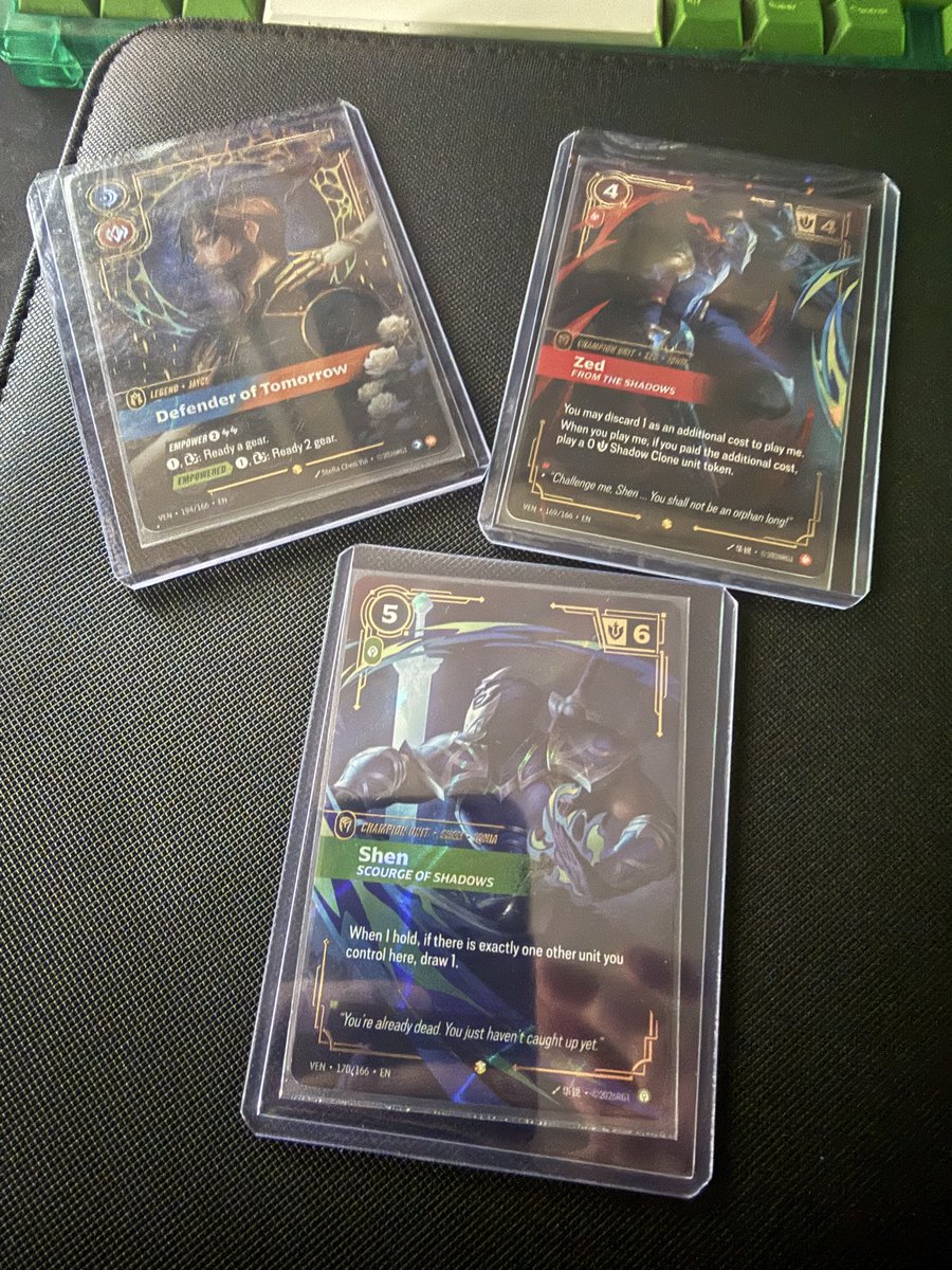 SonnyMovement's tweet photo. After three booster boxes of opening riftbound vendetta, I managed to pull 3 ON’s!

I’m loving this TCG so damn much! https://t.co/8y4nAhH5pw