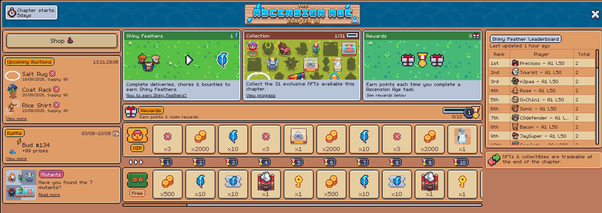 0xSunflowerLand's tweet photo. The Ascension Age has begun at Sunflower Land 💎

40,000+ players competing for new NFTs + exploring the new farming islands 🚀

3 months only - step into the Plaza and begin exploring today! 🤗 https://t.co/sU9HnLWBZu