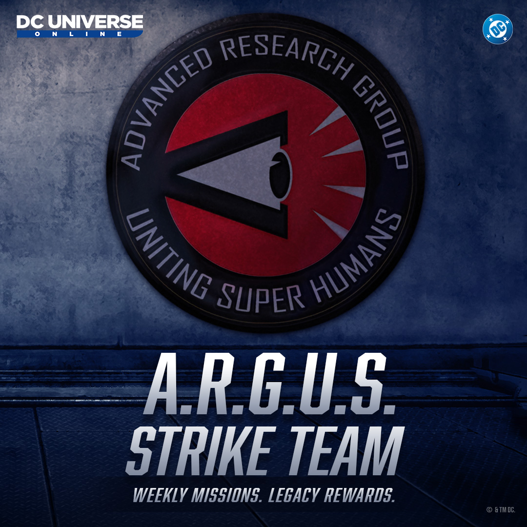 DCUO's tweet photo. 🛡️ A.R.G.U.S. Strike Team goes live August 4th!
🔸Maintenance: 6:00–11:00 AM PT
🔸Join Voltera for Trivia in the Official #DCUO Discord from 9:30–10:30 AM PT while the servers are down!

📖 Learn more:
https://t.co/EfLegonTNM

💬 Discord:
https://t.co/akX3Tg7SZk https://t.co/QzVCjMOvJm