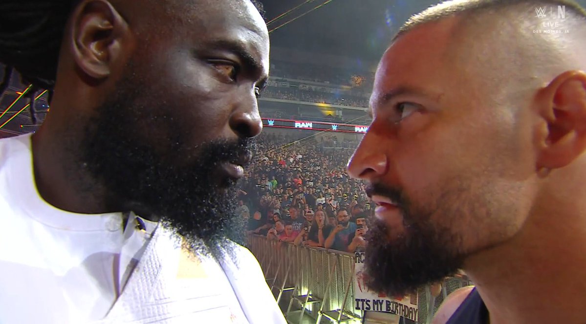 tupac_hall1367's tweet photo. BRON BREAKKER AND OBA FEMI STARING ONE ANOTHER HERE ON #WWERAW #OMG #Banger #NETFLIX #WTF #Hype #WWE https://t.co/i6cRvNdYJU