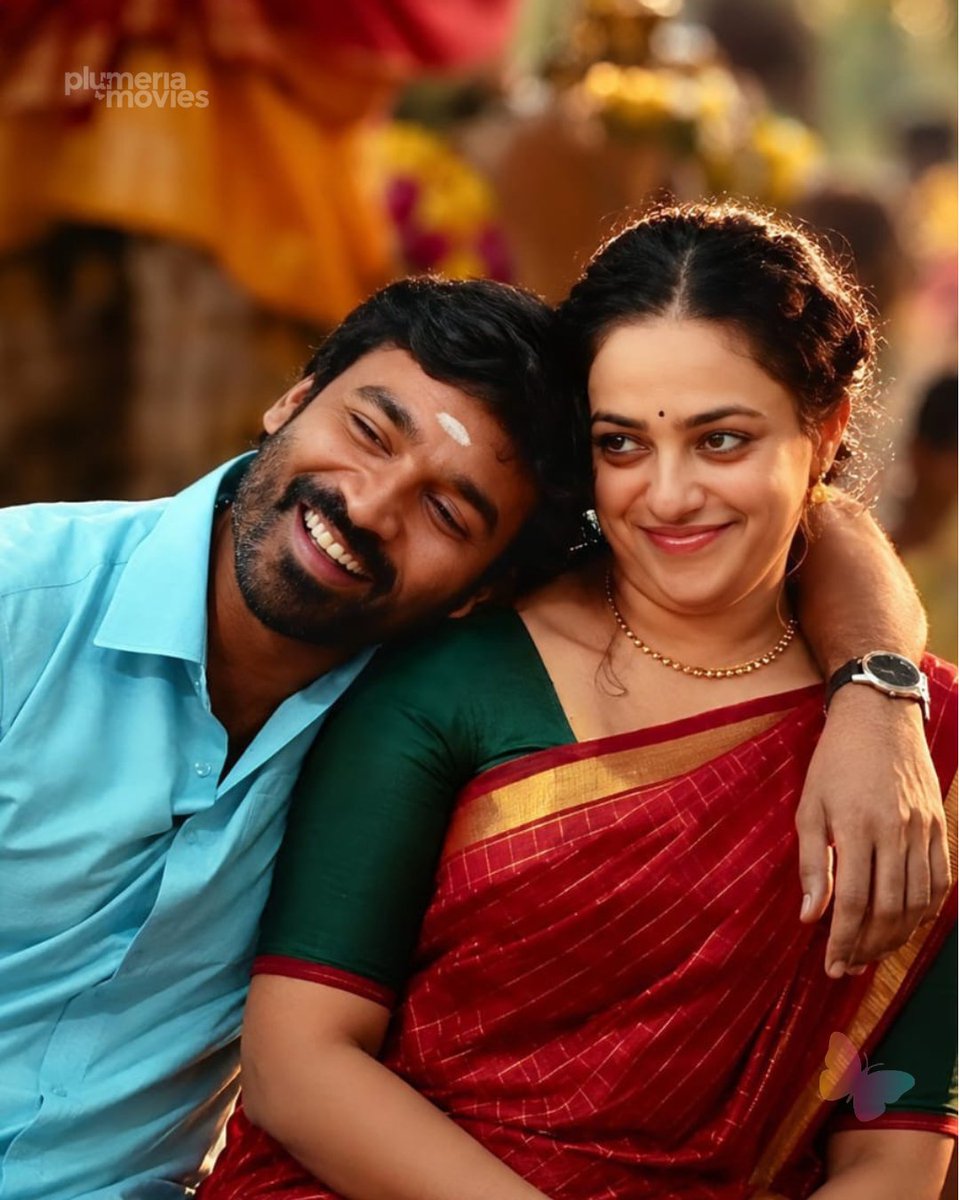 plumeriamovies's tweet photo. #Thiruchitrambalam handles heavy themes like trauma, regret and emotional repression without sinking into heavy melodrama. Instead, it mixes quiet sadness with genuine laughter, situational humour, and moments of pure tenderness. #NithyaMenen and #Dhanush ❤️ https://t.co/tKaY24D7qn