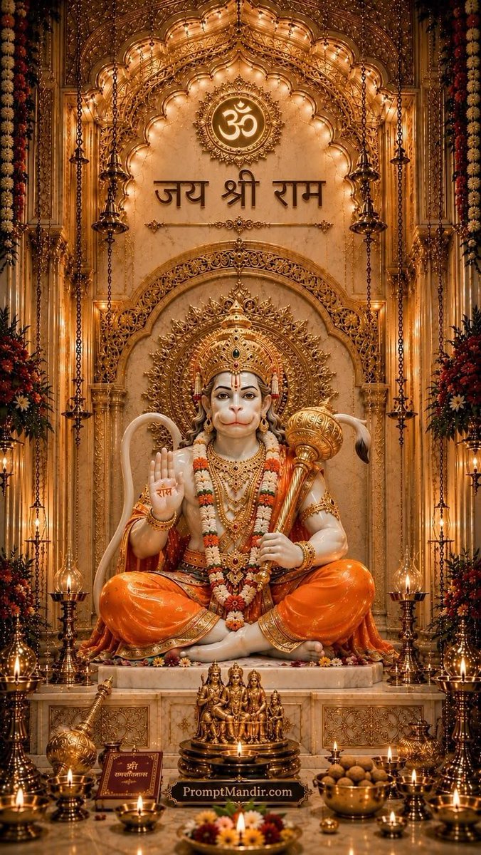 charamshukh's tweet photo. || ॐ हनुमते नमः ||

मनोजवम मारुततुल्यवेगम जितेन्द्रियं बुद्धिमत्तमवरिष्ठम।
वातात्मजं वानरयूथमुख्यं श्रीराम दूतं शरणम प्रपद्ये।

#भावार्थ है कि मन की गति वाले, पवन जैसे वेग वाले, इंद्रियों पर विजय प्राप्त करने वाले, बुद्धिमान लोगों में श्रेष्ठ पवनपुत्र, बानरी सेना के मुख्य भगवान श्रीराम के दूत, ऐसे हनुमान जी की शरण मे जाते हैं।
