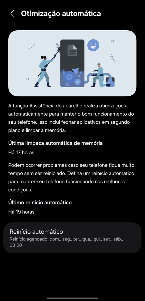 rarestdan's tweet photo. @YuriMouraa_ @thassius no samsung existe essa opção

configurações > assistência do aparelho otimização automática e ai em reinicio automático você define quando https://t.co/S4YMmcUfPs