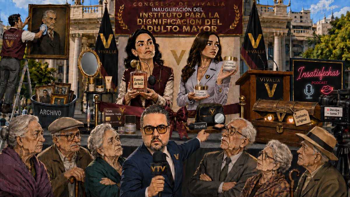 DrHengry's tweet photo. 📍 Desde Vivalia.

El Congreso de Vivalia inauguró el nuevo Instituto para la Dignificación del Adulto Mayor.

Como primera acción, las diputadas presentaron dos apoyos históricos:

Crema antiarrugas…

y perfume con esencia de baúl.

También anunciaron que no ofrecerían disculpas.

Horas después ofrecieron disculpas por haber anunciado que no ofrecerían disculpas.

Aseguran que no fue una falta de respeto.

Fue humor legislativo… descontextualizado.

La séptima toma de la disculpa quedó perfecta.

Porque en Vivalia…

primero se burlan de los adultos mayores,

después culpan a la oposición,

y al final convierten la disculpa en un acto de imagen pública.

🎙️ Dr. Hengry.

Reportando desde donde otros callan.

¡Puro Vival!

#Vivalia #LaRepúblicaDeLosVivales #DrHengry #PuroVival