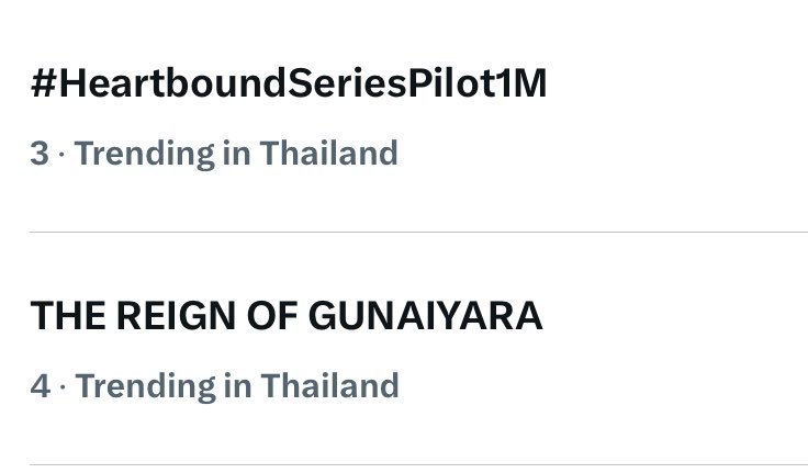 TrendforSanta's tweet photo. we entered no. 3 and 4. lets keep it higher to make it to the radio 🥰

THE REIGN OF GUNAIYARA

#HeartboundSeriesPilot1M https://t.co/Nnz4IqEYMV