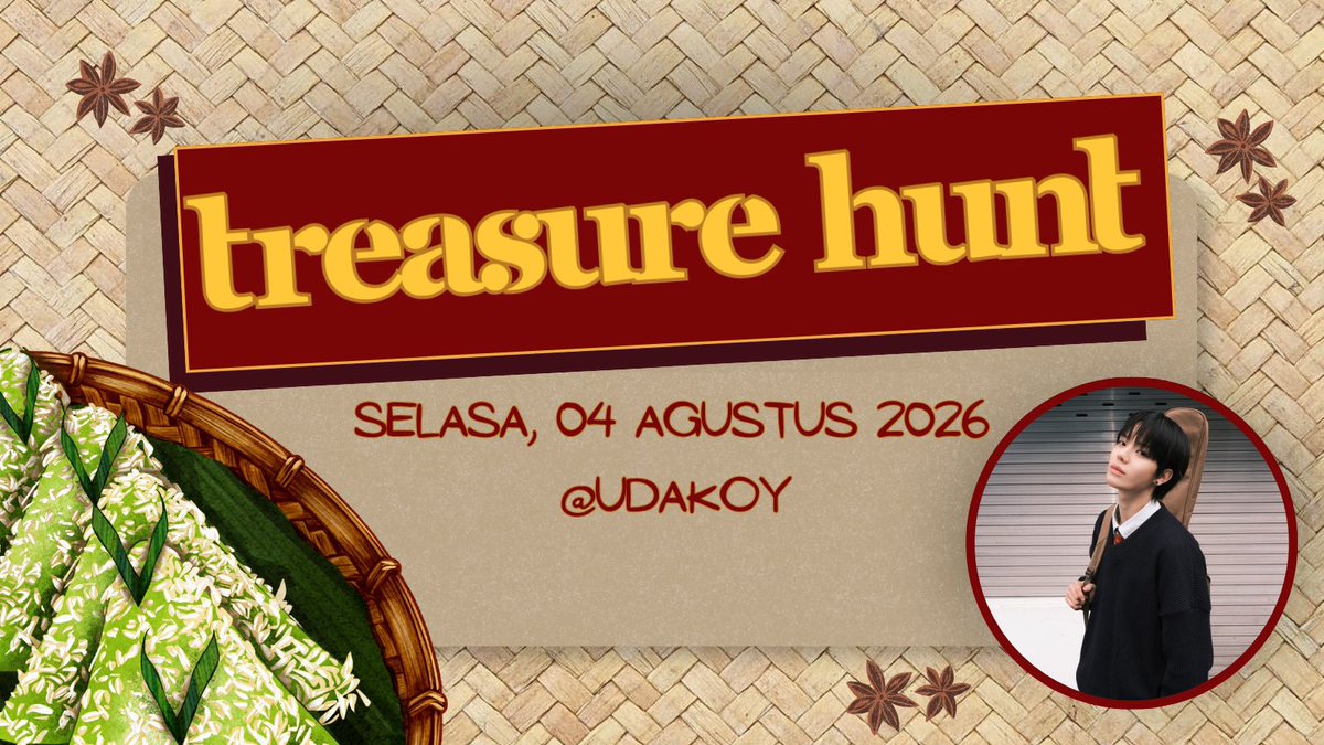 udaKOY's tweet photo. ᅠ  ❲ 💬 ❳ 𝐔𝐝𝐚–𝐔𝐧𝐢, 𝐦𝐚𝐫𝐢 𝐦𝐚𝐤𝐚𝐧 𝐛𝐚𝐫𝐚𝐦𝐚𝐢-𝐫𝐚𝐦𝐚𝐢, 𝐥𝐚𝐡.ᐟ

ᅠ     📆 04/08/2026 ᅠ     🕰️ 19:30 WIB ᅠ     🥘 Treasure Hunt ᅠ     🧑‍🍳 Ohyul (@udaKOY)

Repost untuk ikut makan bersama! ᅠ https://t.co/aE5hGXqlTO