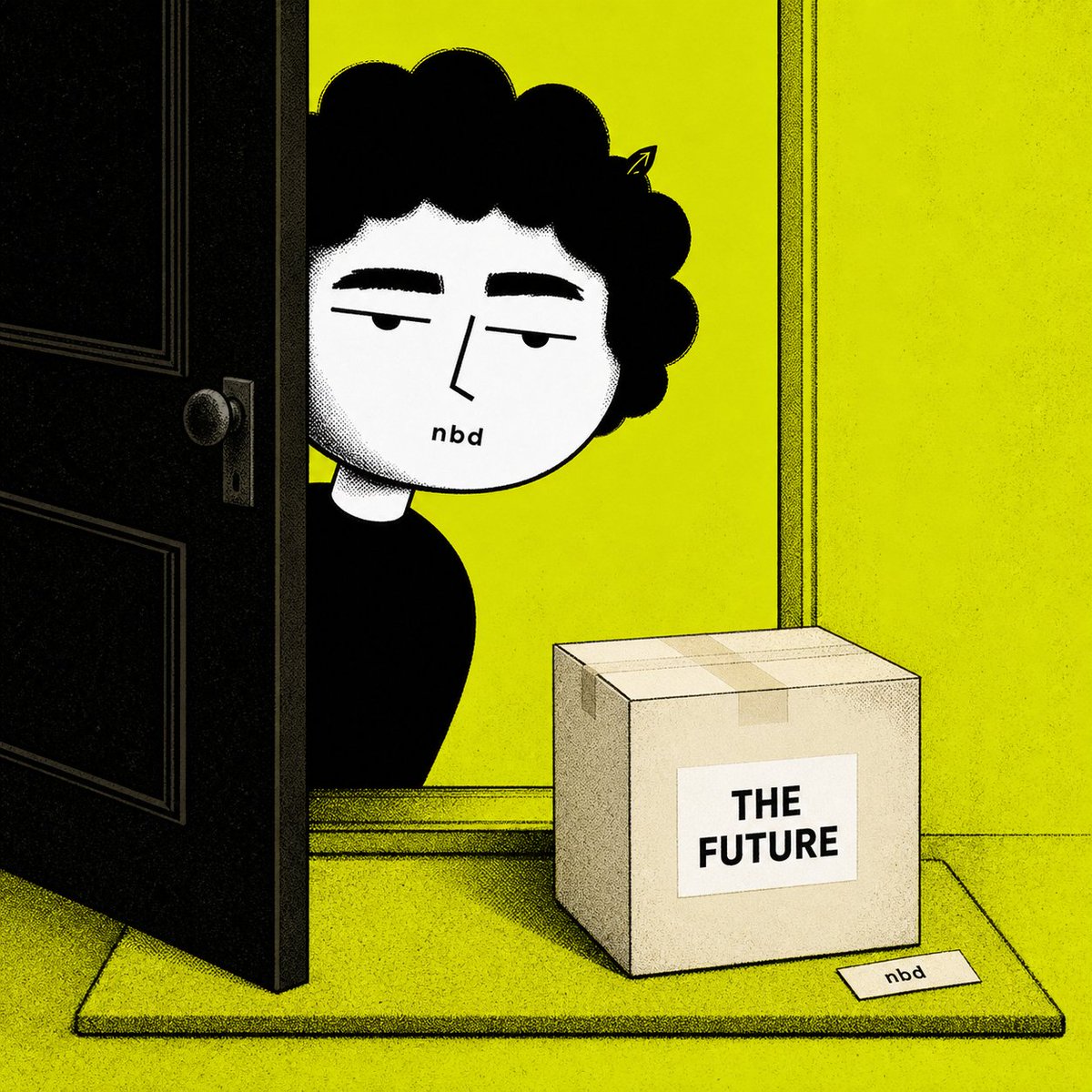 nbdcoin's tweet photo. the future arrived.

left it by the door. https://t.co/RpKQIMueuj
