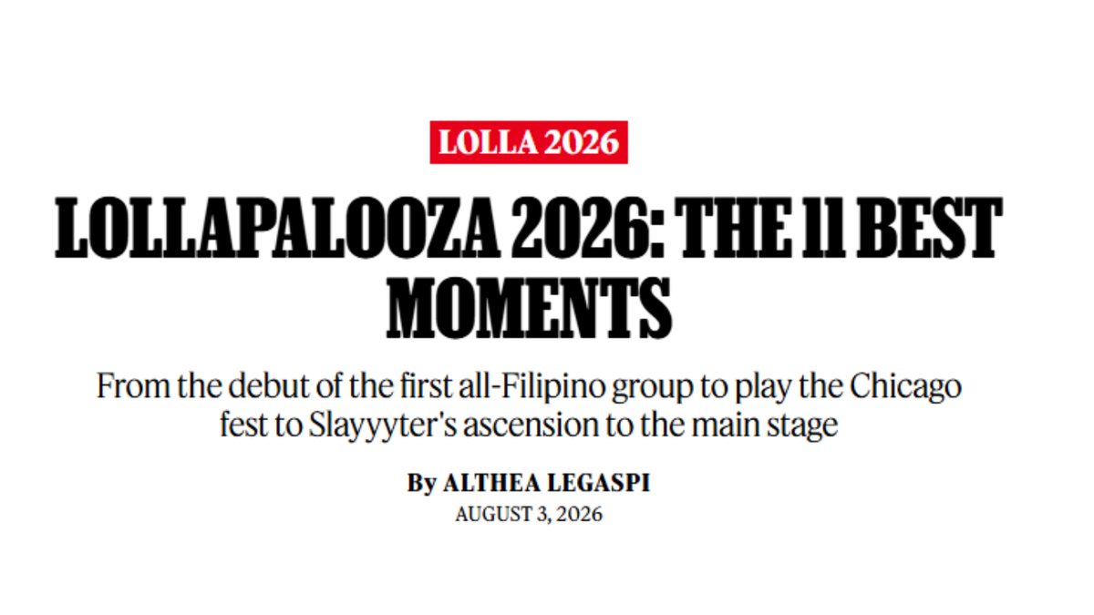 esbibase's tweet photo. Rolling Stone (@RollingStone) has named SB19 as one of Lollapalooza 2026’s Best Moments:

“Lollapalooza history was made this weekend when P-pop boy band SB19 became the first all-Filipino group to perform at the Chicago festival.”

#SB19 #SB19atLollapalloza 
@SB19Official https://t.co/LfMshIkMB8
