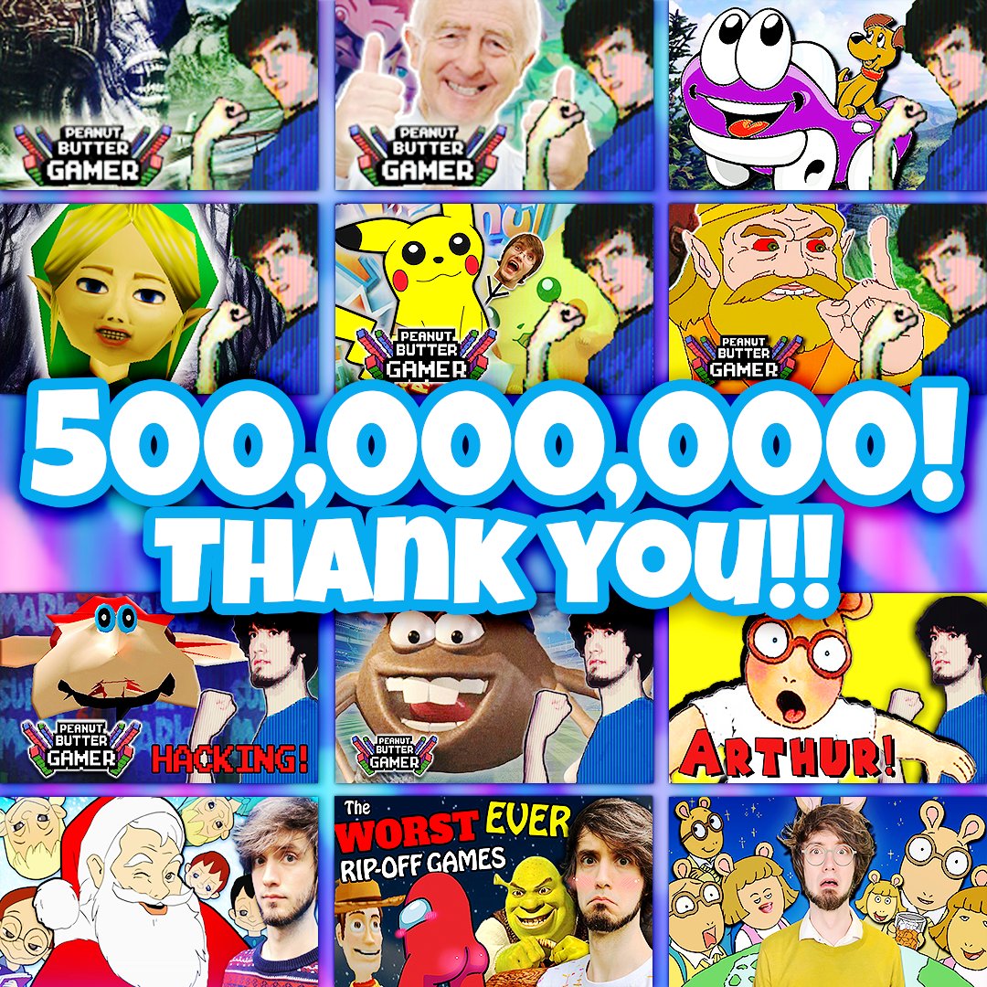 PeanutButterGmr's tweet photo. PeanutButterGamer hit half a billion views recently. Thank you so much to everyone who's watched over the years! ♥️

More videos coming soon. :) https://t.co/bM6ZdsVLoQ