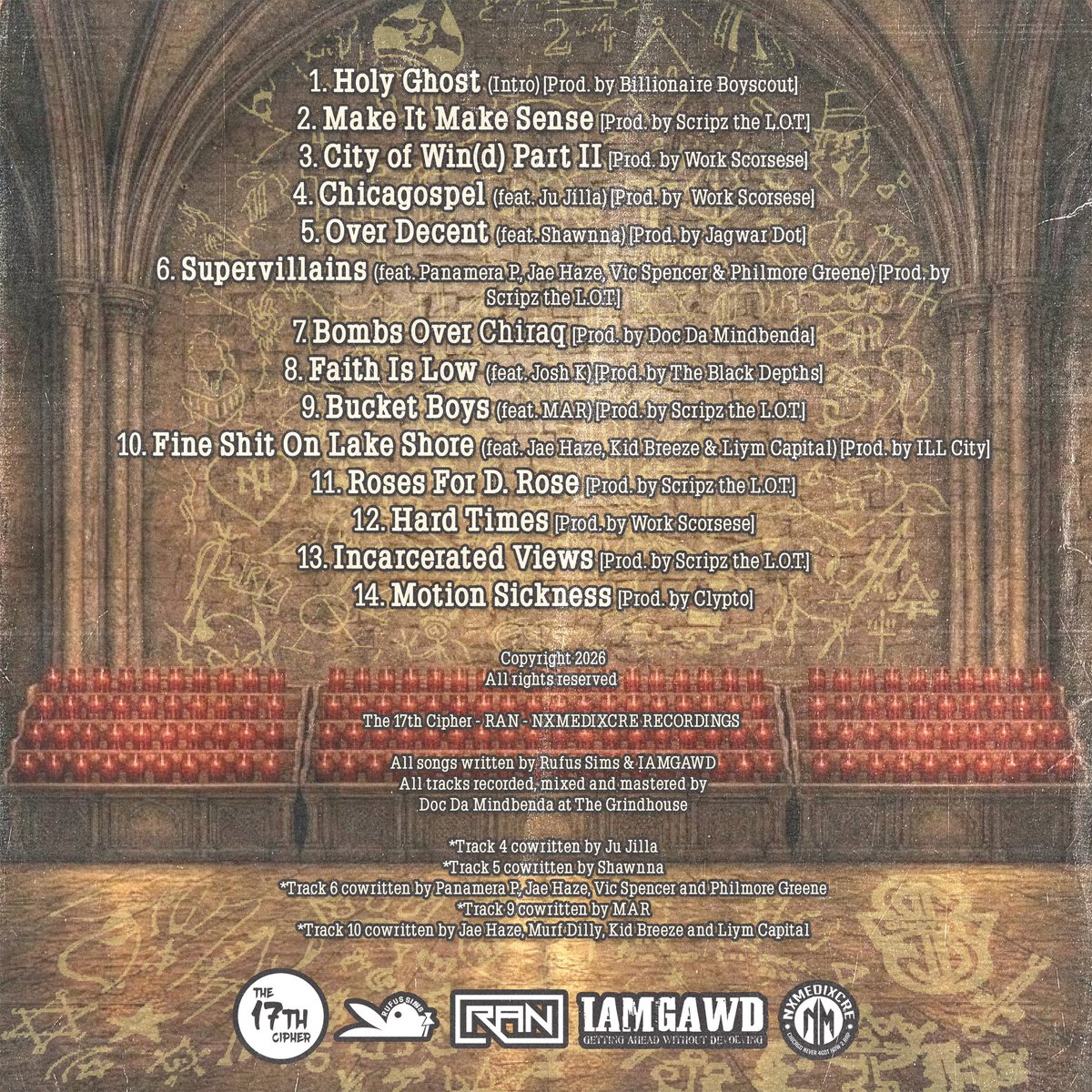 HarmoniEquality's tweet photo. The 17th Cipher presents...
@rufus_sims_now &amp; @GAWDemcee
“CHICAGOSPEL” 8.22.26
💿  https://t.co/j56fXLsYN4
Feat:
@Gymshoeju
@panamera__p
@TheRealJaeHaze
@VicSpencer
@PhilmoreGreene
@IncomparableMar
@LIYMCAPITAL &amp; more

Prod. by:
@workscorsese
@clyptobeatz 
@DocDaMindbenda &amp; more https://t.co/Qo4bLh7GtW
