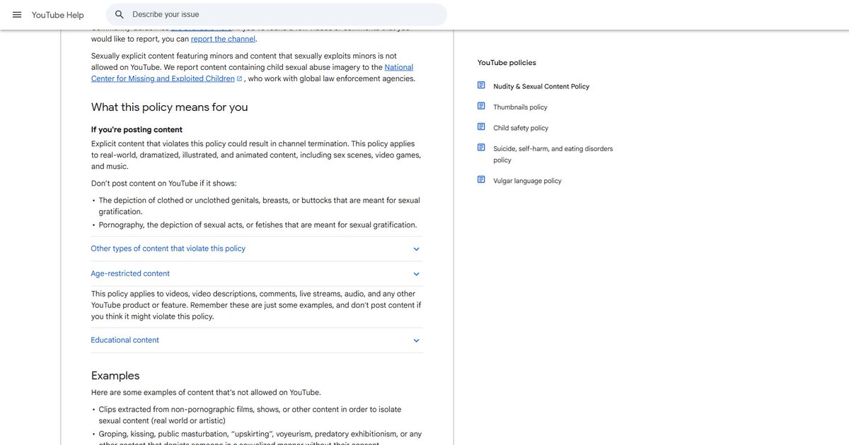 Vong0laPrimo's tweet photo. @kiralushia @TeamYouTube @TeamYouTube This account never fell under any of the instant deletion criteria that your TOS and Community guidelines state! The following screenshots are from your own COMMUNITY GUIDELINES for the EXACT reason you state she violated along with how you STATE you handle it! https://t.co/xDQKPEL4EP