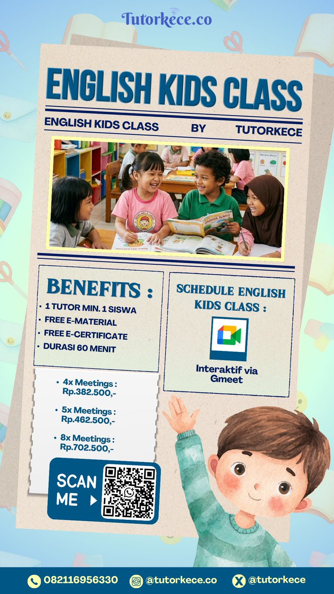 tutorkece's tweet photo. Jangan sampai ketinggalan sama temen-temennya kalau usia 9-14 tahun belum jago 2 bahasa ini! 😱🔥
⚠️Slot Kids Class Bahasa Inggris & Jepang terbatas
Belajar seru, gak pake bosen, langsung paham!
👉Klik link di bio/WA untuk join!
#bealanja #zonauang #KidsClass #lesonline https://t.co/DLwrkirvIk