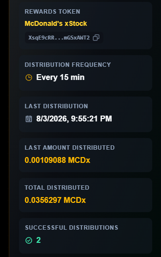 Jeets4MickeyDs's tweet photo. Rewards are working!  

The second $MCDx distribution was just made!

What Would $Jeets Do?

Rewards Tracker:
https://t.co/M5MRJWr1Tc https://t.co/w9ECPRDNxn