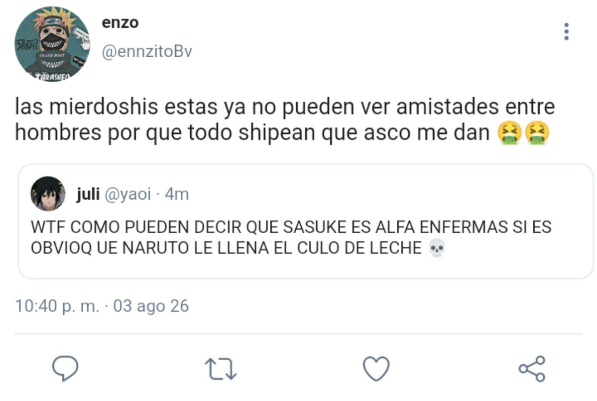 fujoshitowo's tweet photo. au #julienzo 

donde enzo es homofobico y odia el yaoi 

o

 donde julian y sus amigos terminan doxeando al chico que cito su tweet bardeando su ship fav https://t.co/RLHsDUnUzR