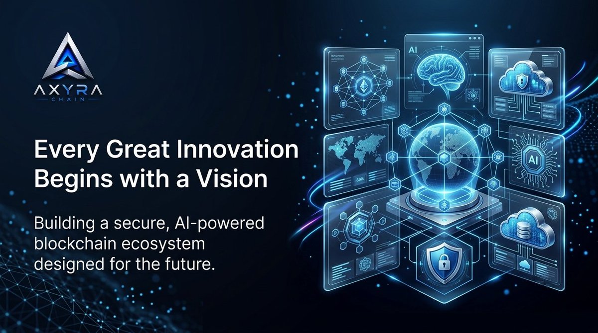 AxyraChain's tweet photo. ๐ Every great innovation begins with a vision.
At AXYRA Chain, we're building more than an appโwe're creating a secure, AI-powered blockchain ecosystem designed for the future.
Innovation. Security. Simplicity.
The journey has just begun.
#AXYRAChain #Blockchain #Web3 #AI https://t.co/5b4ja5C4Rr