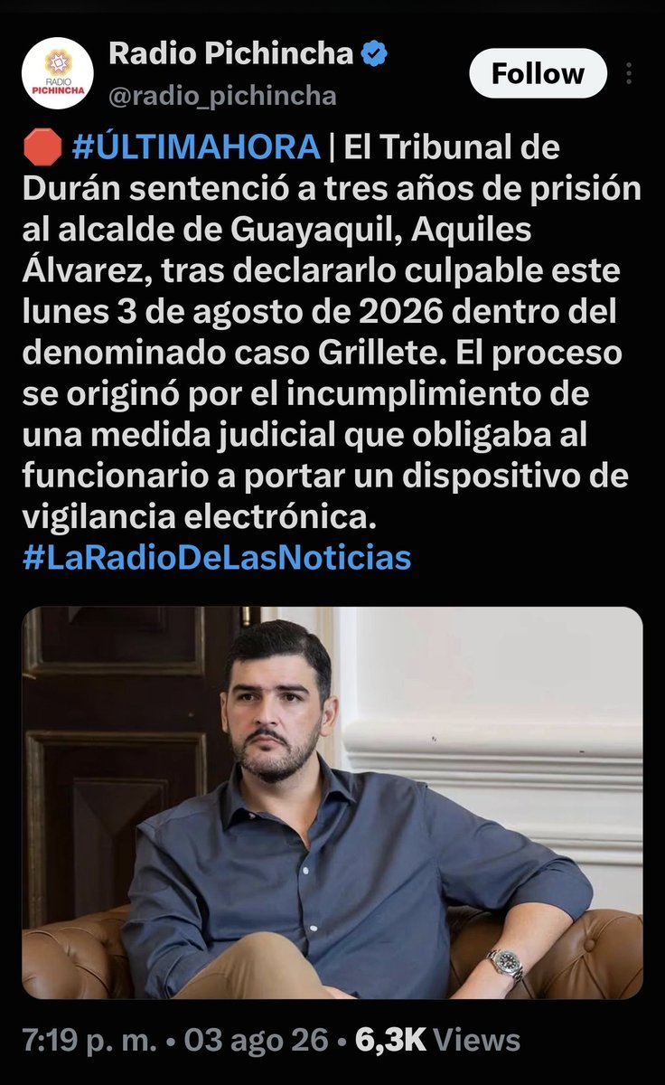 gabiguerreroi's tweet photo. Miren el contraste y díganme si esto es justicia o venganza: a Aquiles le meten 3 casos juntos, deliberan en 30 minutos a tiempo récord y lo condenan. Ah, pero para juzgar la pillería de las pruebas COVID de los  Bucaram, 6 años después el juez justo hoy «se enferma».

​A Aquiles no le perdonan haber denunciado lo de Las Malvinas ni encarar al poder. La justicia en este país no es ciega, es un circo con dedicatoria.